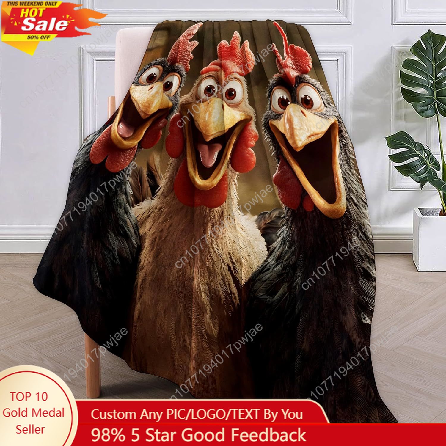 Quality Home Textiles - Selimut Ayam Hadiah untuk Wanita, Selimut