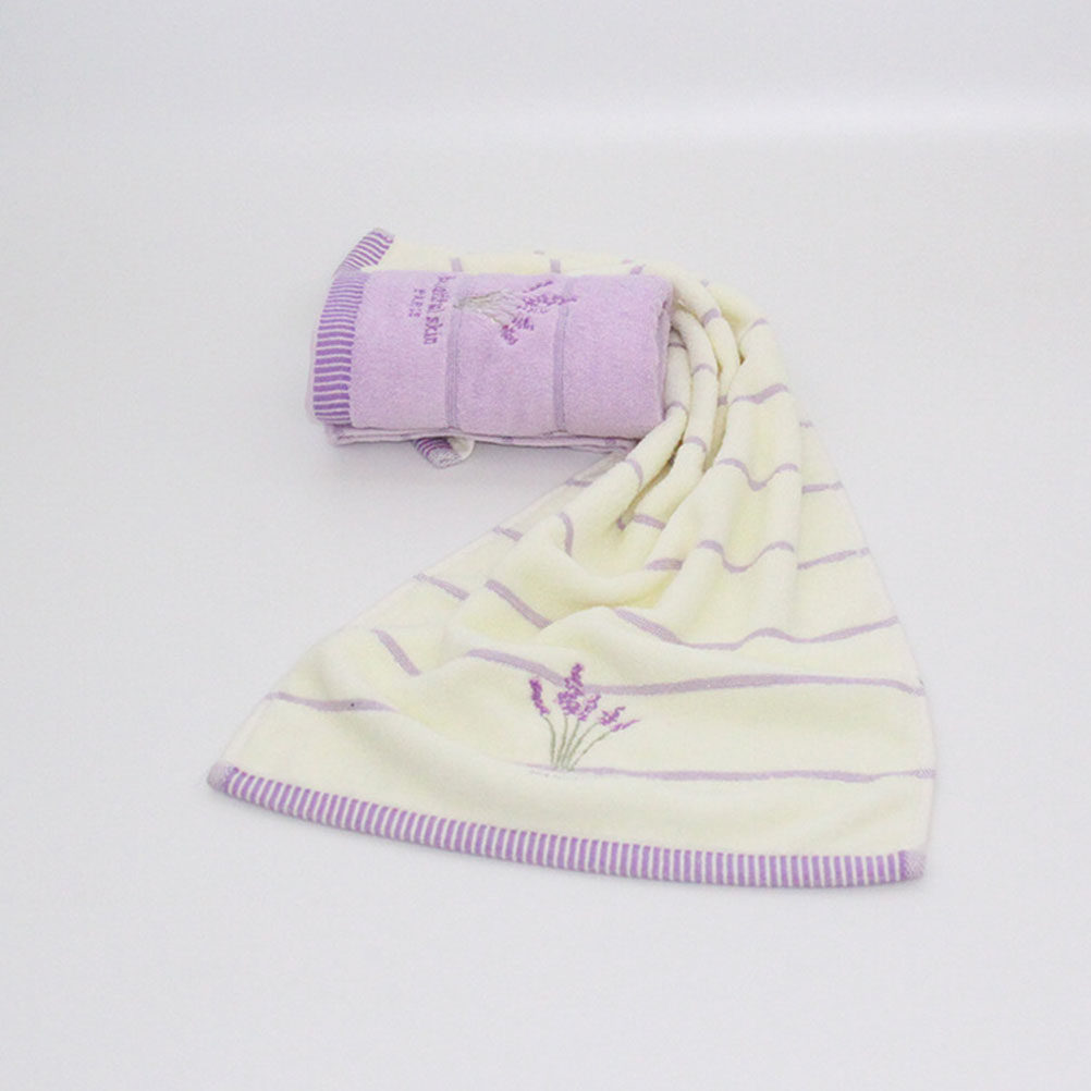 Home Textiles Pakistan - Handuk Katun Bordir Lavender Mewah yang