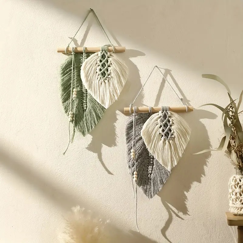 Home Textiles Discount - Hiasan Dinding Daun Macrame Buatan Tangan,