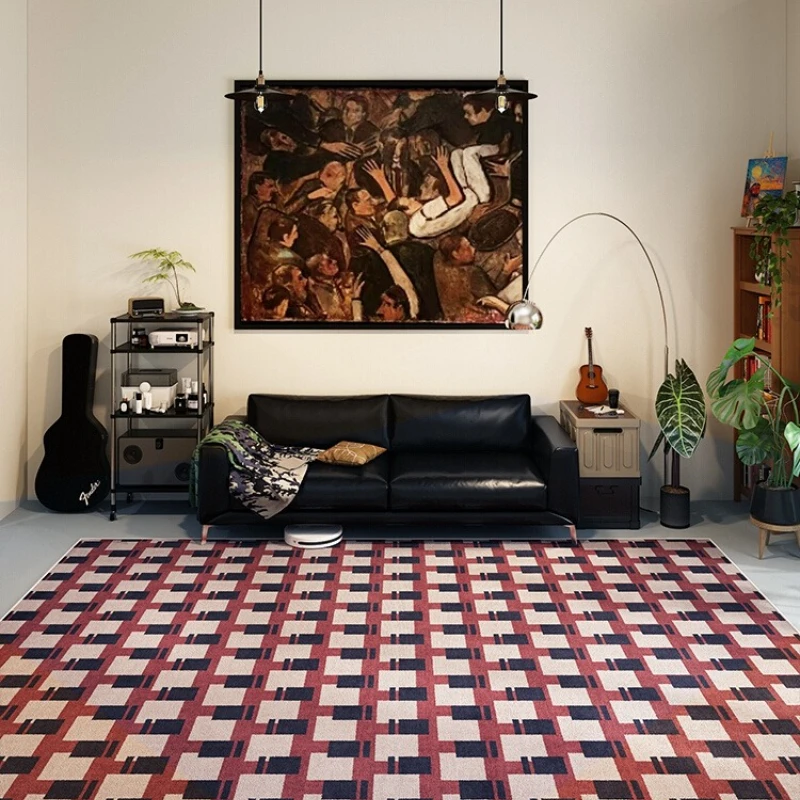 Home Textiles Online - Karpet Dekoratif Ruang Tamu Motif Kotak-kotak
