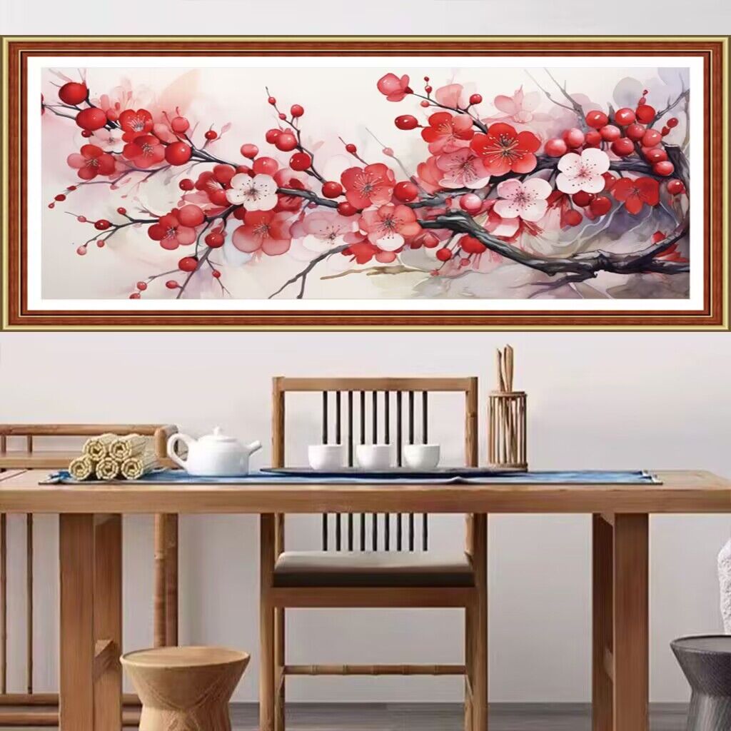 9ct 110x50cm bunga merah bordi - Home Textiles Discount ulasan dan harga