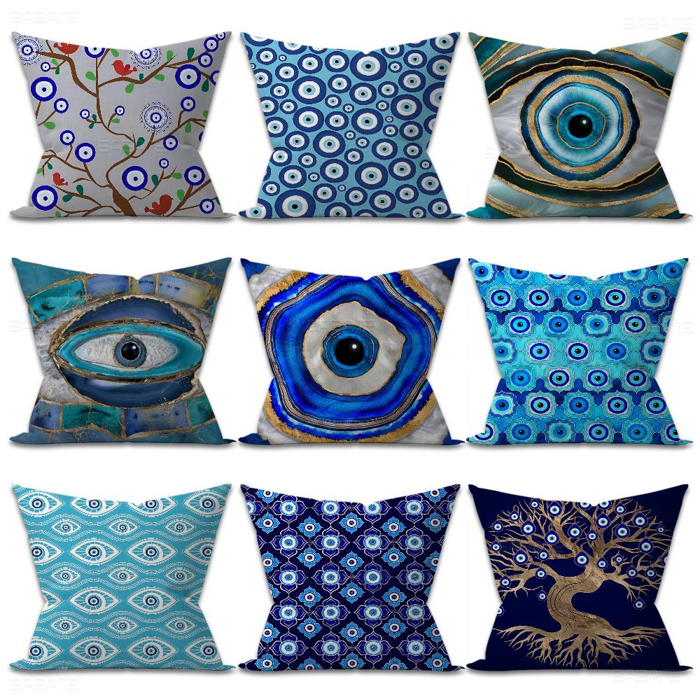 Sarung Bantal Hati Biru Turki  - Home Textiles Turkey ulasan dan harga