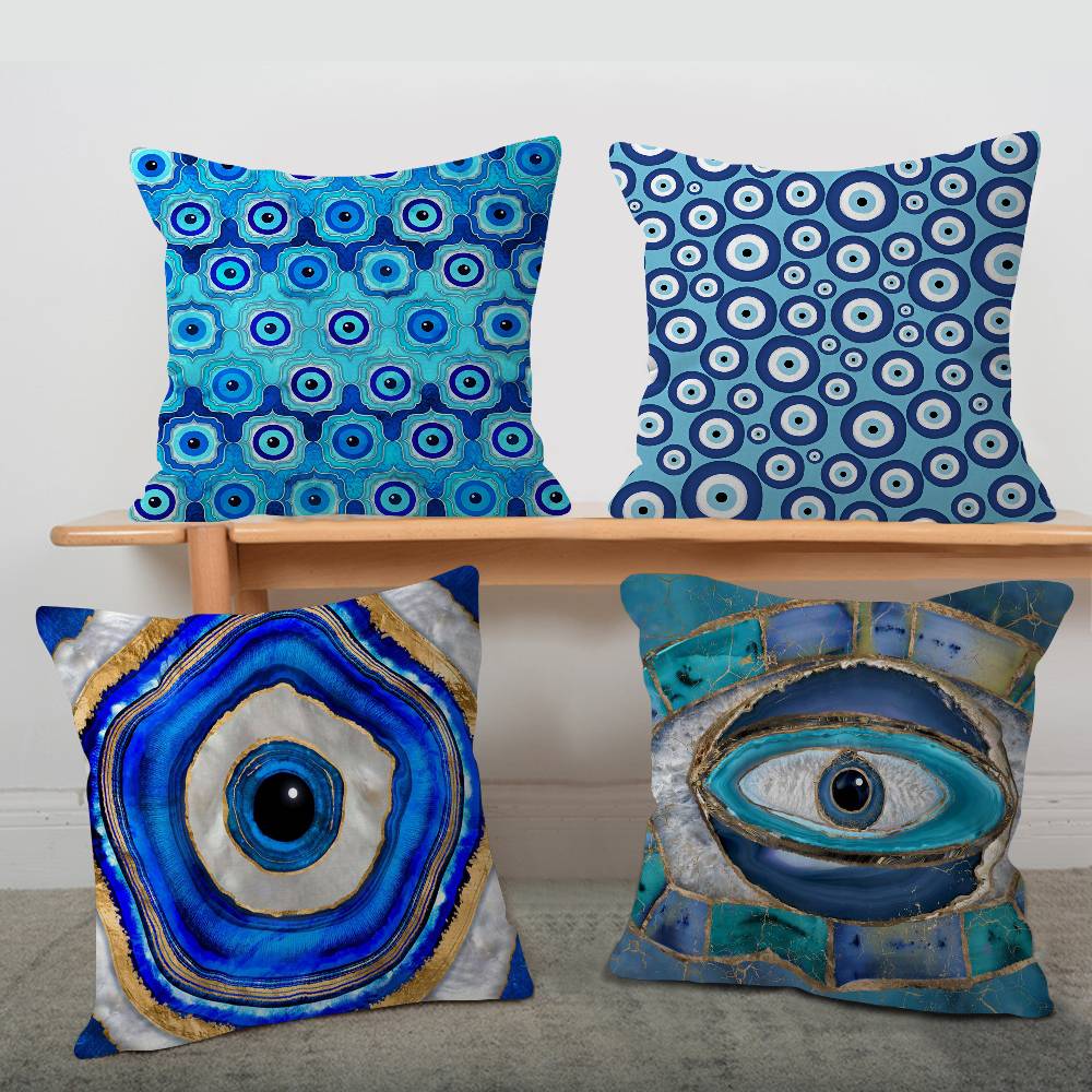 Sarung Bantal Hati Biru Turki  - Home Textiles Turkey ulasan dan harga