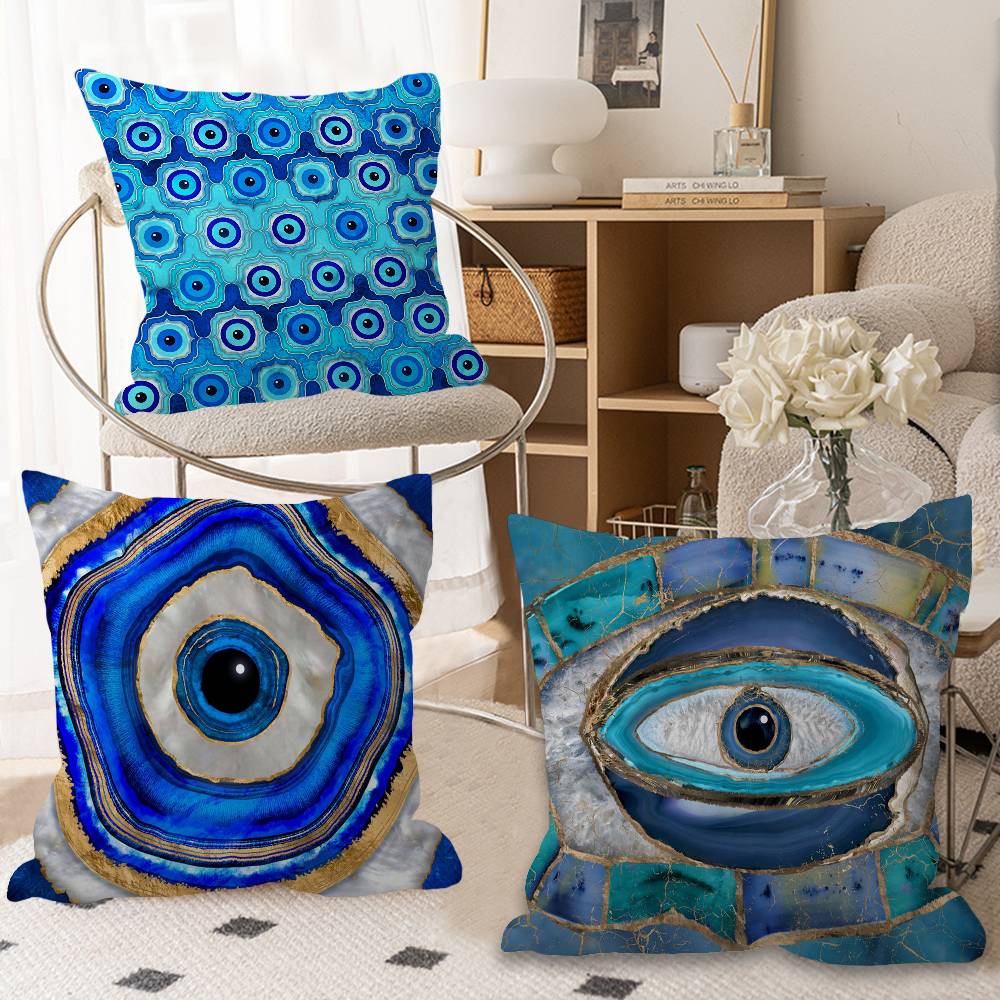 Sarung Bantal Hati Biru Turki  - Home Textiles Turkey ulasan dan harga