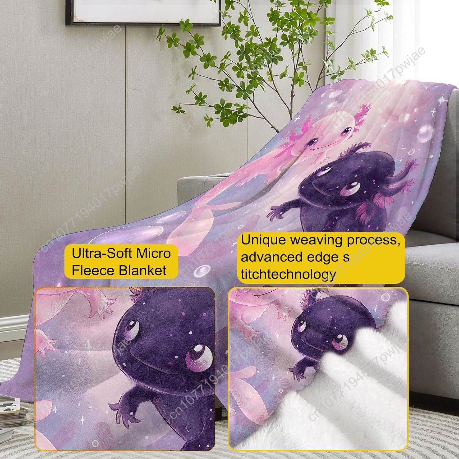 Selimut Axolotl Lucu Selimut F - Quality Home Textiles ulasan dan harga