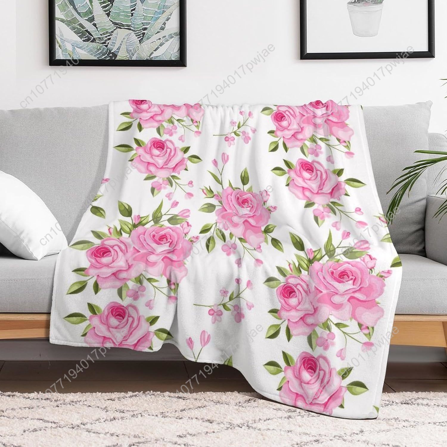 Selimut Bunga Merah Muda Dekor - Quality Home Textiles ulasan dan harga