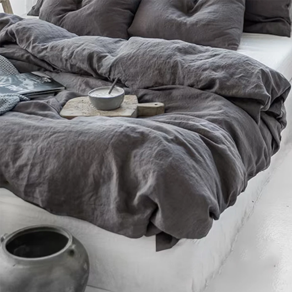 Selimut Kasur Linen 100% Stone - Quality Home Textiles ulasan dan harga