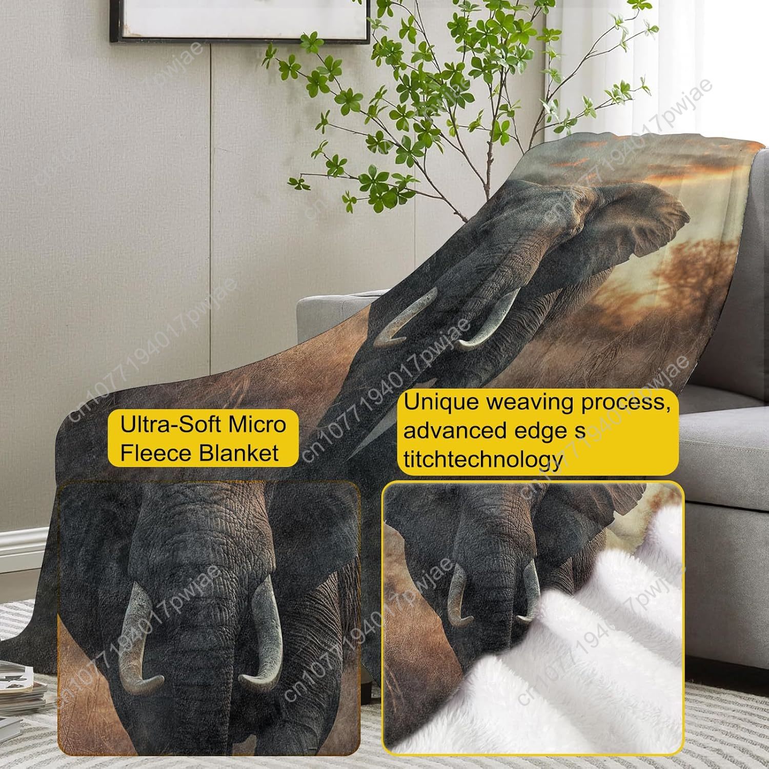 Selimut Bulu Gajah, Pemandanga - Quality Home Textiles ulasan dan harga