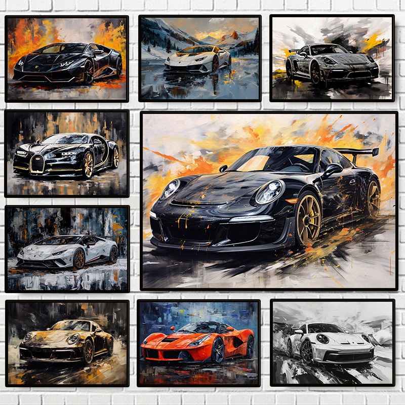 Poster Mobil Mewah Abstrak Mod - Home Textiles Brands ulasan dan harga