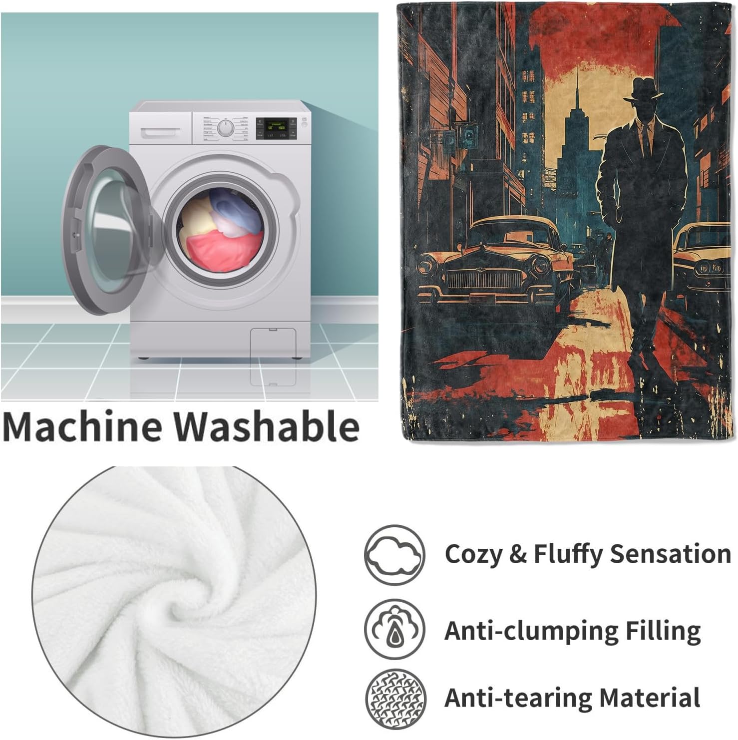 Selimut Detektif Noir Hadiah u - Quality Home Textiles ulasan dan harga