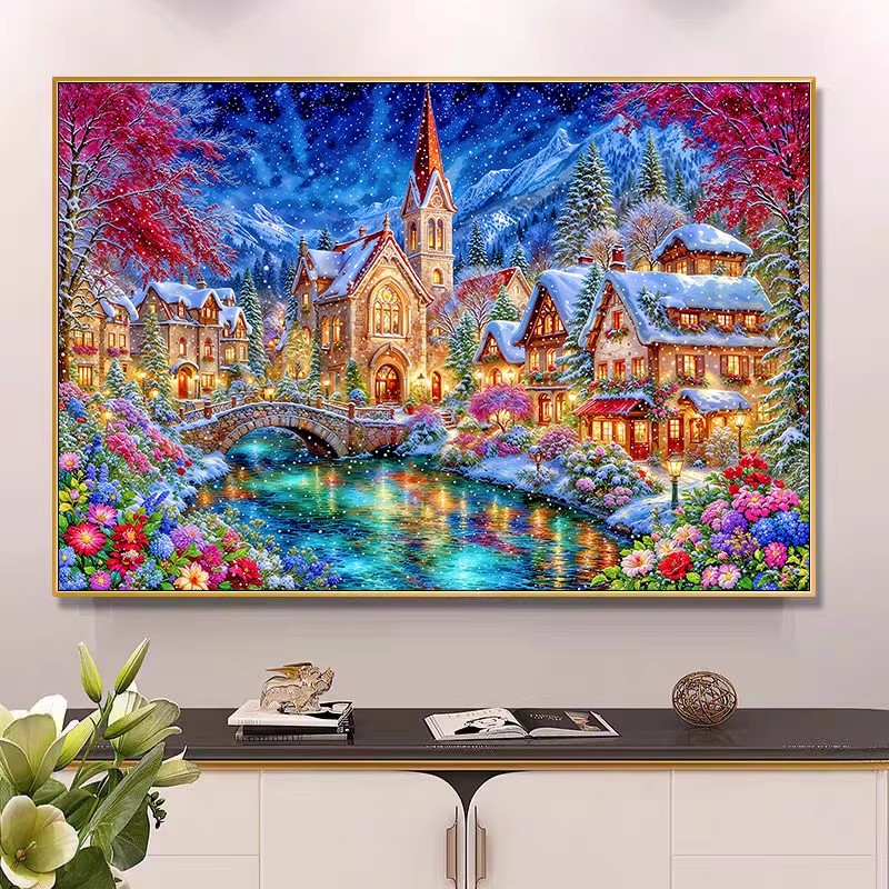 9ct 100x75cm Kit Bordir Gereja - Home Textiles Discount ulasan dan harga
